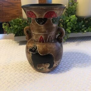 Pottery Vase with Bull ? Mexican